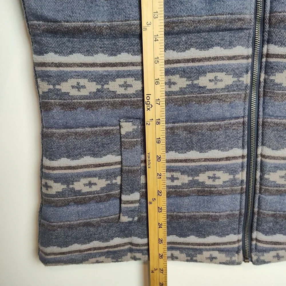 Cruel Denim Full-zip Vest Women's XL Gray-tones Southwest Aztec‎ Pattern